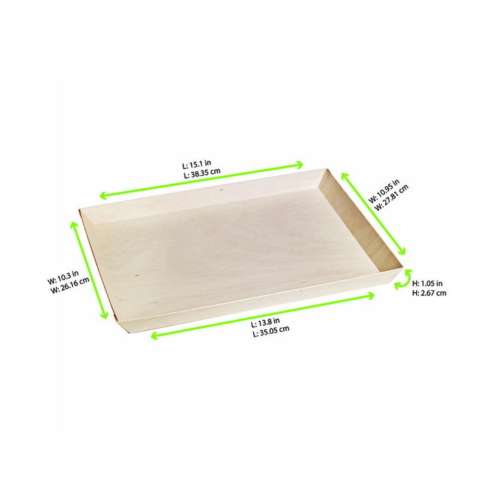 Bandeja de madera rectangular Samouraï 384x278mm A27mm - 50Uds