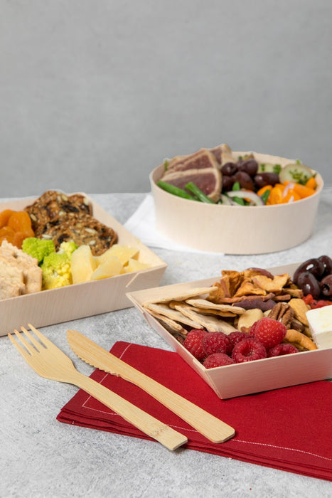 Bandeja de madera rectangular Samouraï 384x278mm A27mm - 50Uds