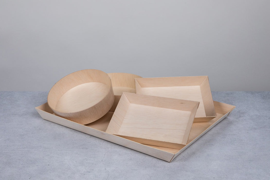 Bandeja de madera rectangular Samouraï 384x278mm A27mm - 50Uds