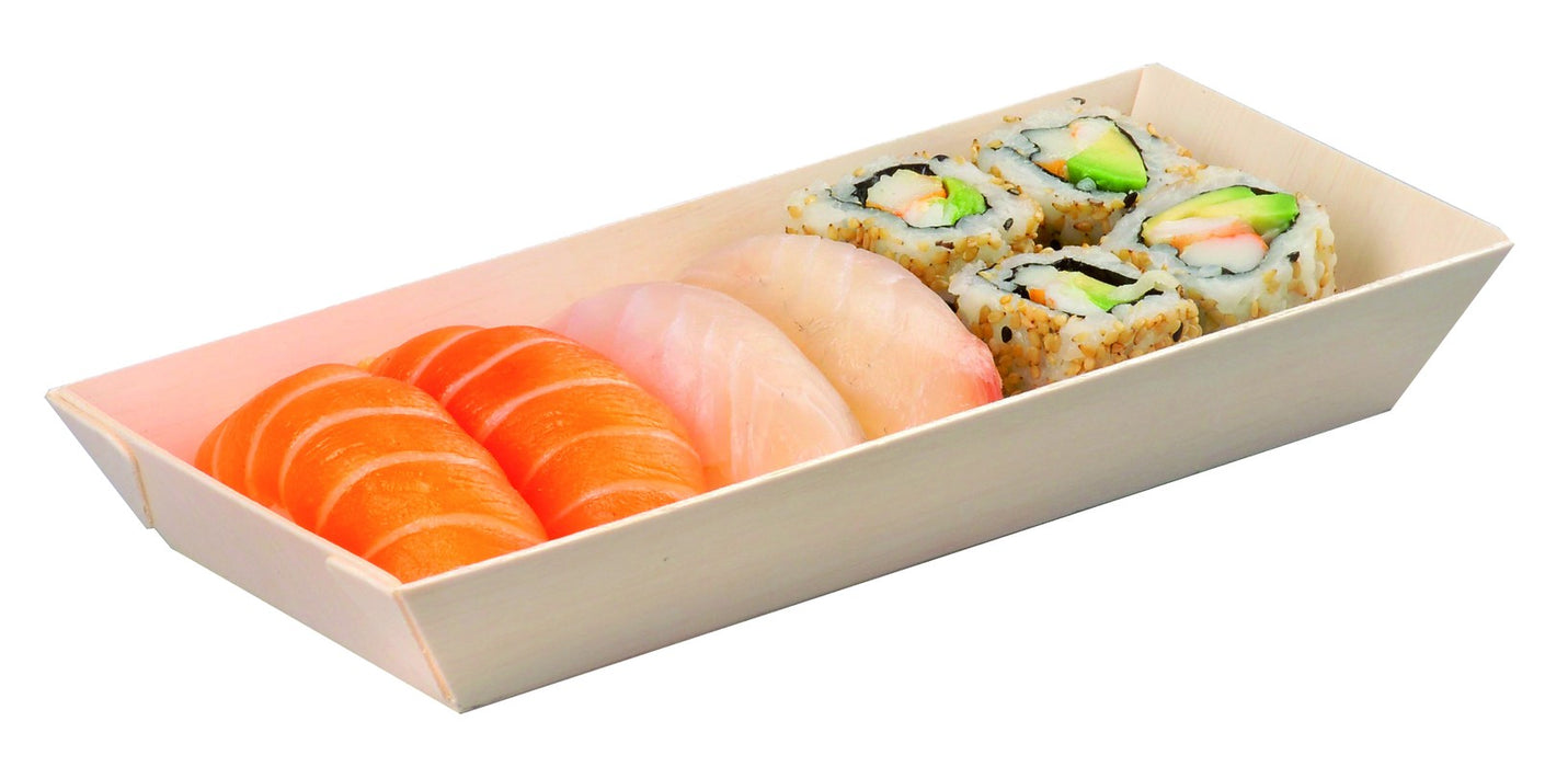 Bandeja de madera rectangular Samouraï 215x85mm A28mm - 100Uds
