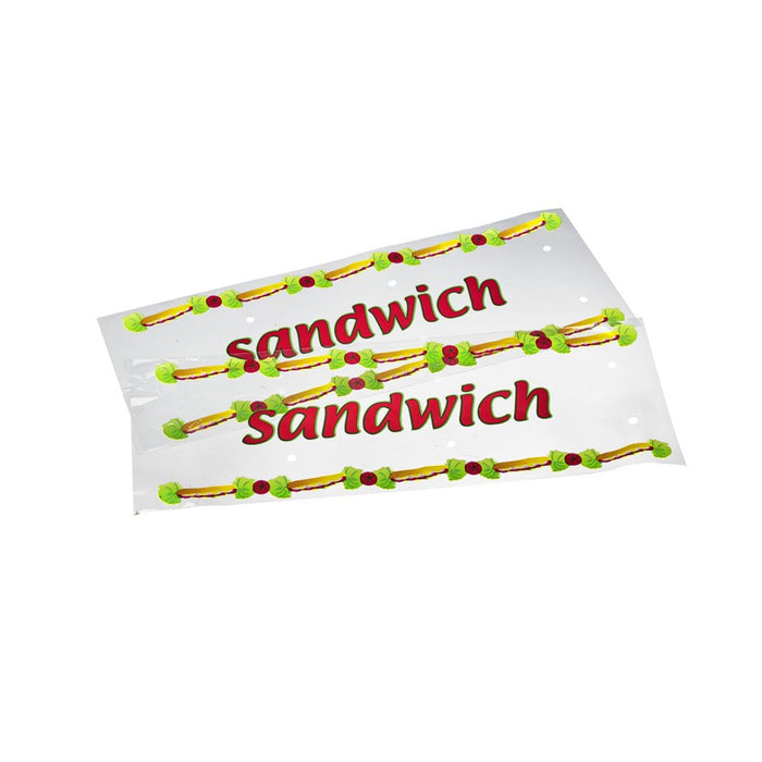 Bolsa para bocadillo en PP transparente decorado 350x140mm - 500Uds