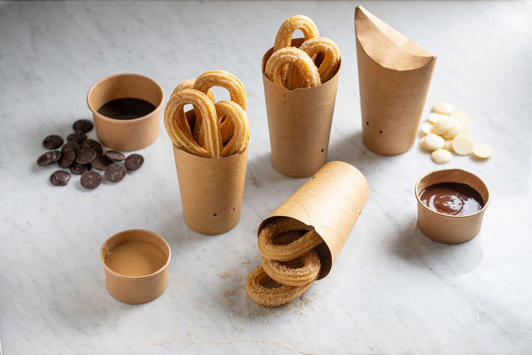 Tarrina de cartón kraft para caliente/frío 270ml Ø95mm A62mm - 50Uds