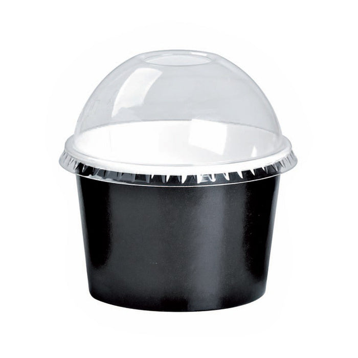 Tarrina de cartón negra para caliente/frío 130ml Ø74mm A49mm - 50Uds