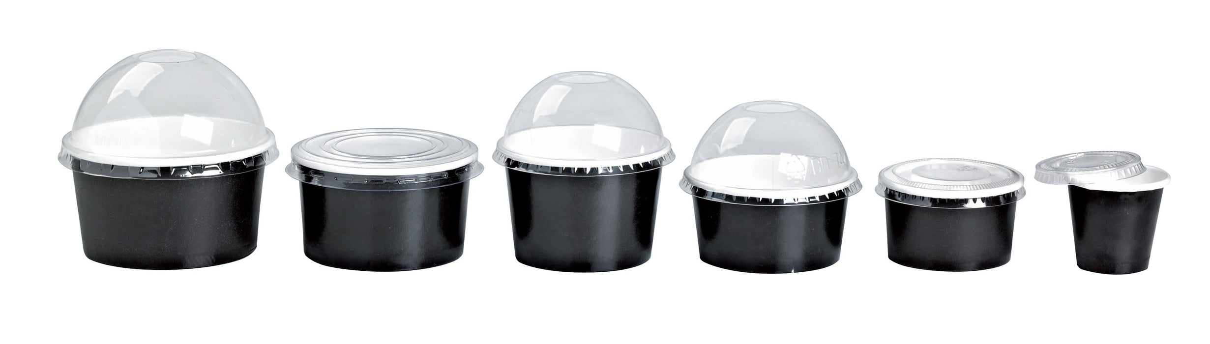 Tarrina de cartón negra para caliente/frío 130ml Ø74mm A49mm - 50Uds