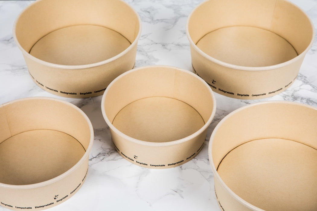 Ensaladera redonda multiusos BUCKATY cartón y fibra de bambú 1000ml Ø150mm A78mm - 45Uds