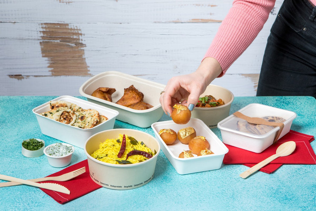 Ensaladera redonda multiusos BUCKATY cartón y fibra de bambú 1000ml Ø150mm A78mm - 45Uds