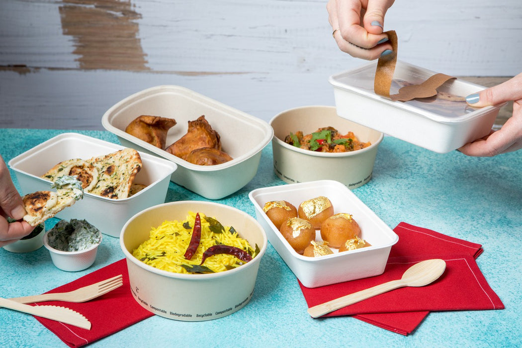 Ensaladera redonda multiusos BUCKATY cartón y fibra de bambú 750ml Ø150mm A60mm - 45Uds