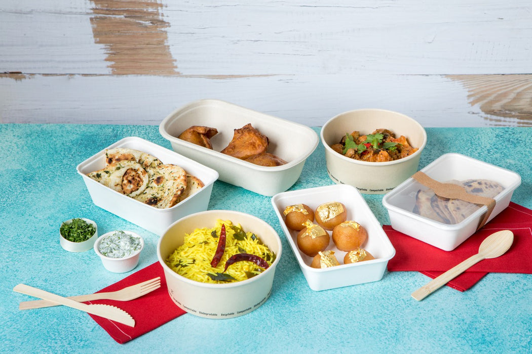 Ensaladera redonda multiusos BUCKATY cartón y fibra de bambú Ø184mmA66mm 1300ml - 45Uds