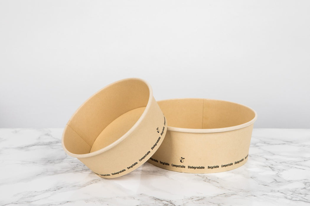 Ensaladera redonda multiusos BUCKATY cartón y fibra de bambú Ø184mmA66mm 1300ml - 45Uds