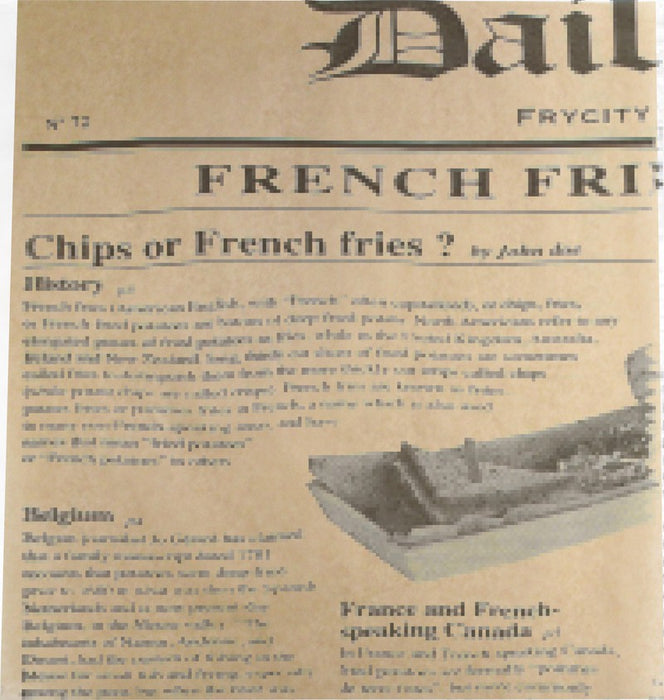 Papel kraft antigrasa con diseño periódico en caja dispensadora 380x400mm - 500Uds