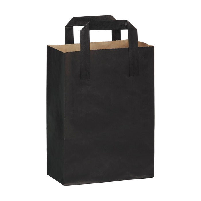 Mini bolsa de papel kraft reciclado exterior negro 200x100mm A280mm - 250Uds