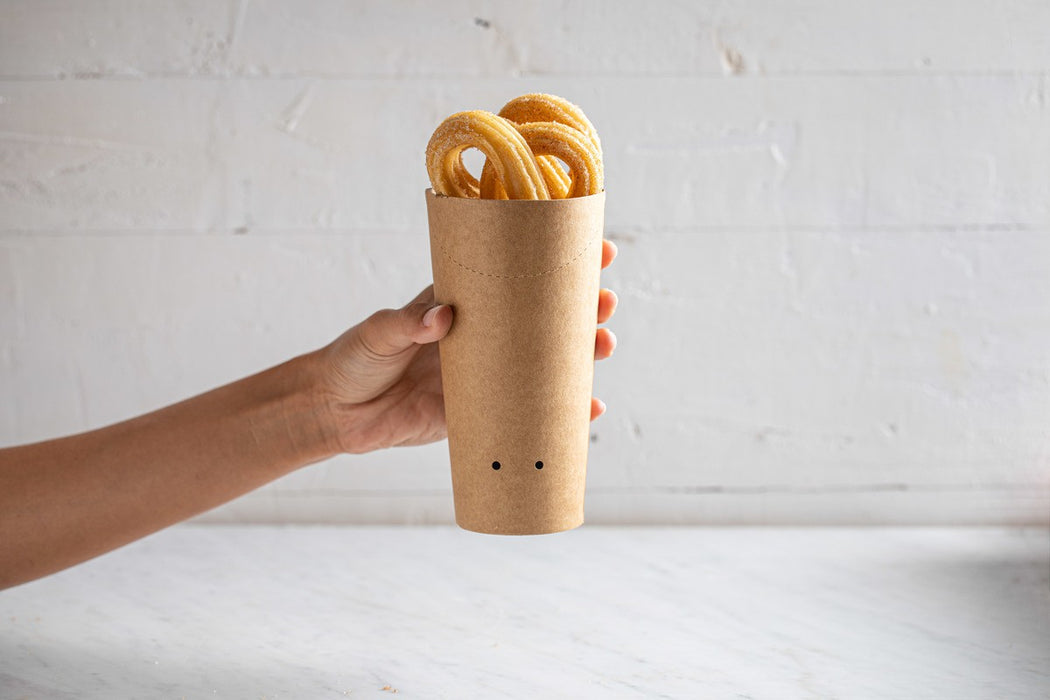 Pote de cartón kraft para Burritos/Wraps/Snacks A160mm - 50Uds