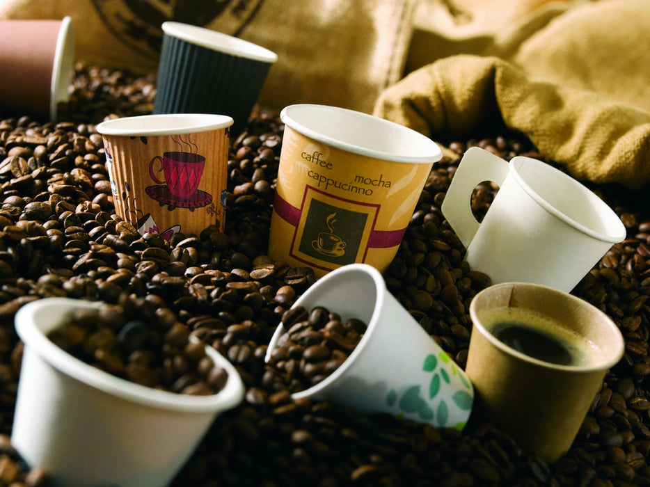 Vaso Nature Cup de cartón kraft estriado 340ml A108mm - 50Uds