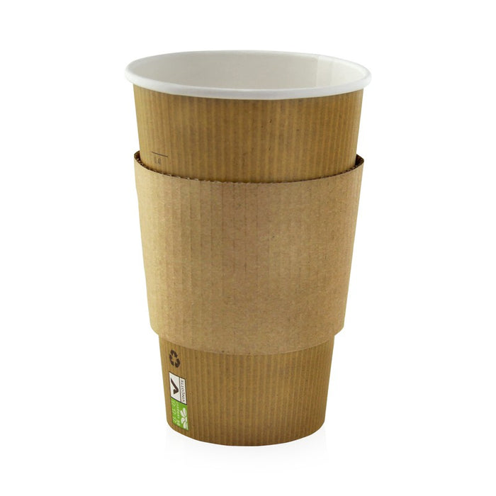 Vaso Nature Cup de cartón kraft estriado 340ml A108mm - 50Uds