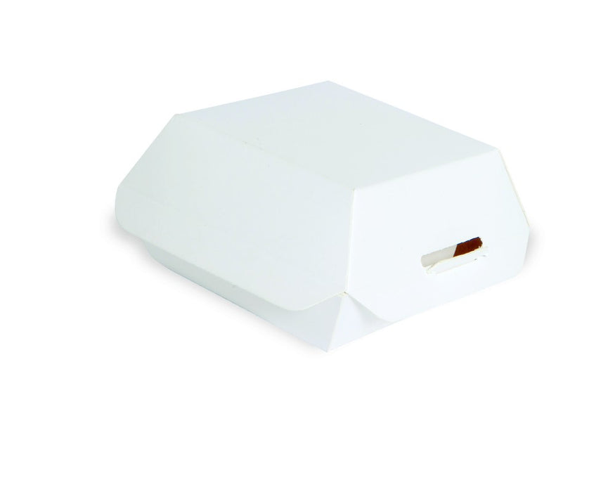 Mini caja de cartón blanco para hamburguesa 95x95mm A50mm - 50Uds