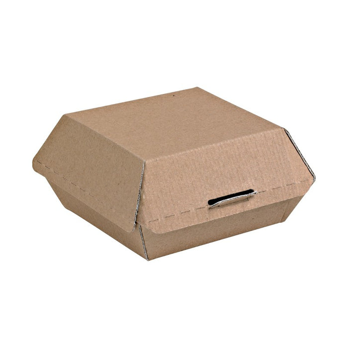 Caja de cartón kraft para hamburguesas microcanal 135x125mm A65mm - 50Uds