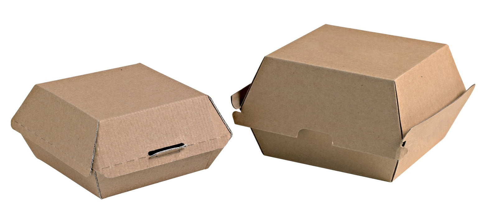 Caja de cartón kraft para hamburguesas microcanal 135x125mm A65mm - 50Uds