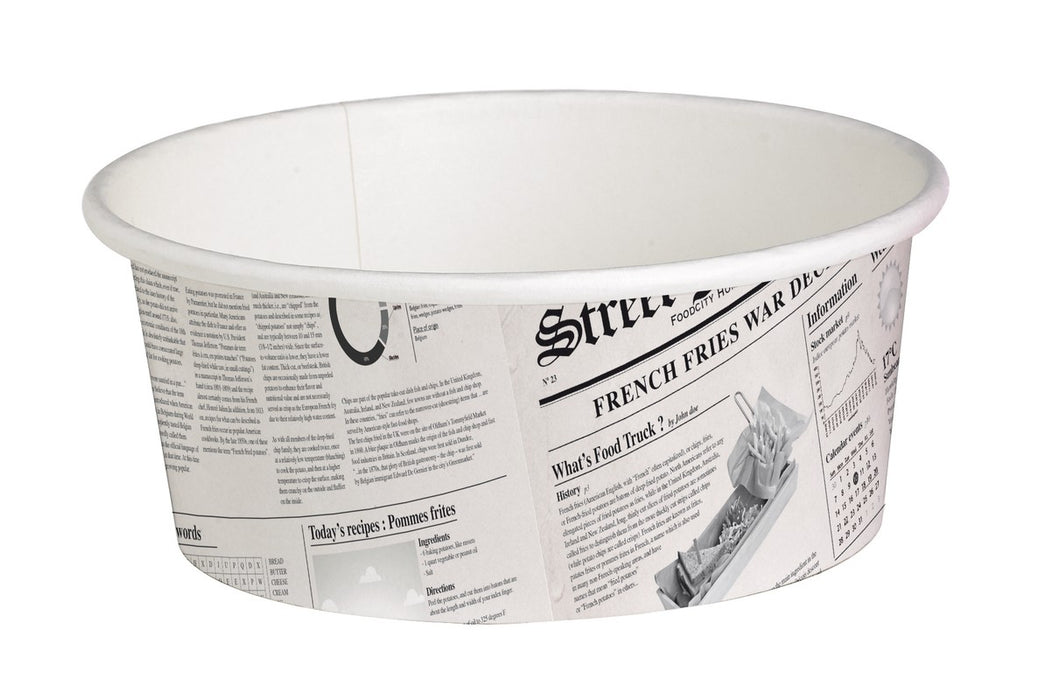 Tarrinas Deli redonda de cartón diseño News 480ml Ø114mm A72mm - 50Uds