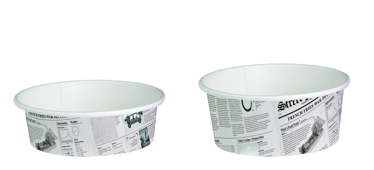 Tarrinas Deli redonda de cartón diseño News 480ml Ø114mm A72mm - 50Uds