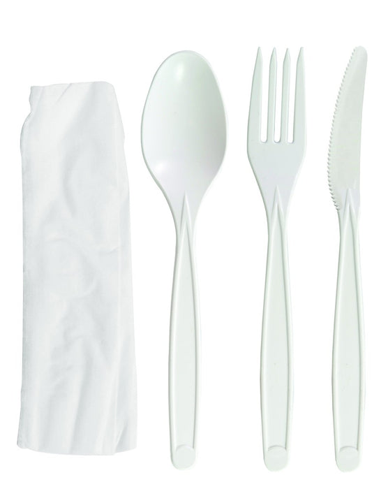 Kit 4/1 cubiertos bambú y CPLA 4/1 en paquete kraft A170mm - 500Uds