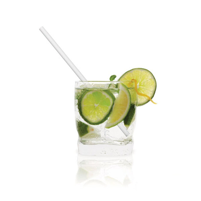 Pajita de papel blanca envuelta individuamente A197mm - 500Uds