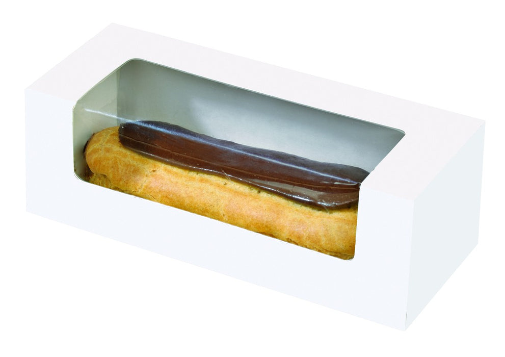 Caja de cartón blanco con ventana para pasteles o macaron 150x60mm A50mm - 50Uds