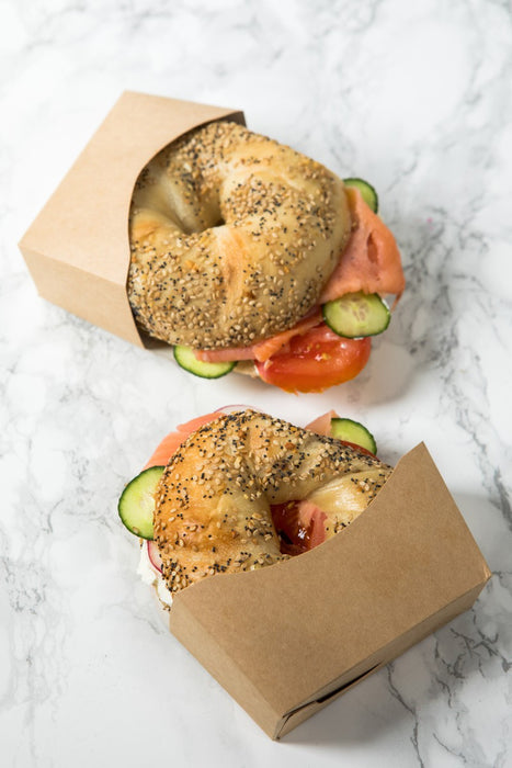 Envase de cartón kraft para bagel/donuts 120x40mm A120mm - 50Uds