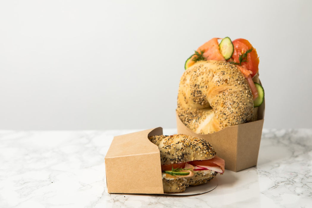 Envase de cartón kraft para bagel/donuts 120x40mm A120mm - 50Uds