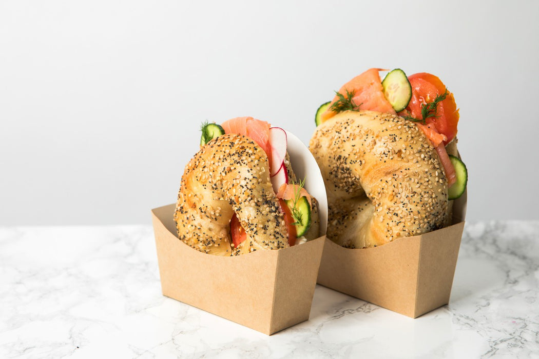 Envase de cartón kraft para bagel/donuts 120x40mm A120mm - 50Uds