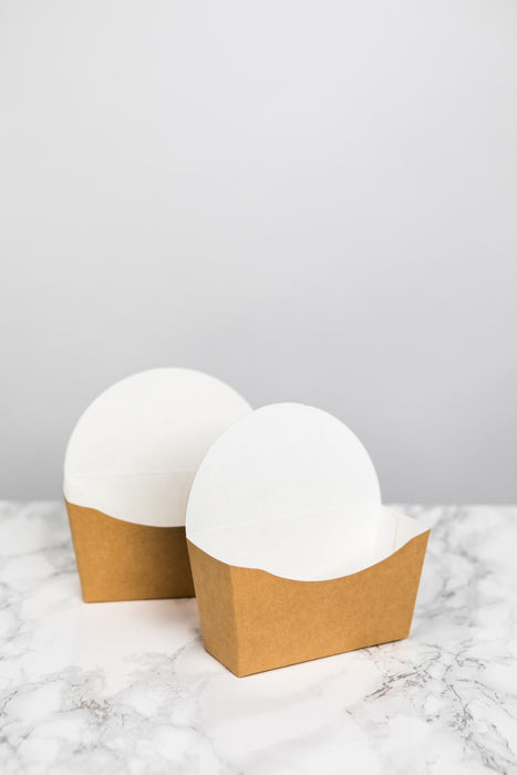 Envase de cartón kraft para bagel/donuts 120x40mm A120mm - 50Uds