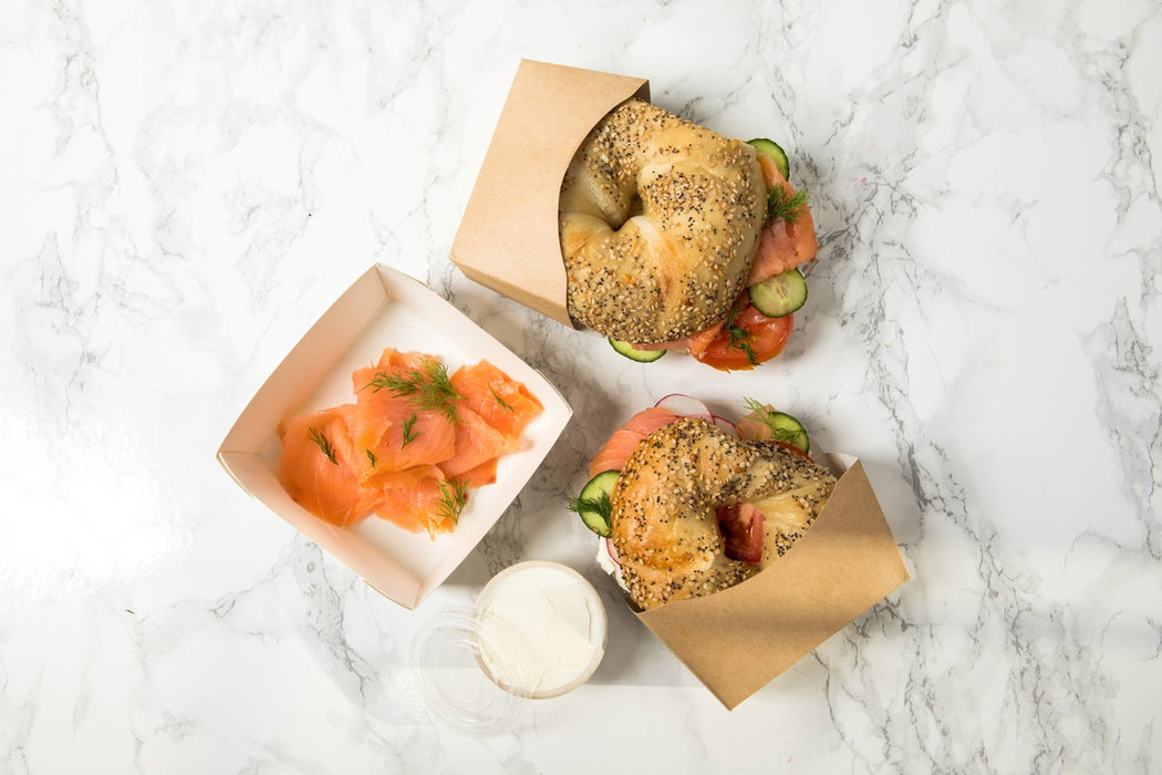 Envase de cartón kraft para bagel/donuts 120x40mm A120mm - 50Uds