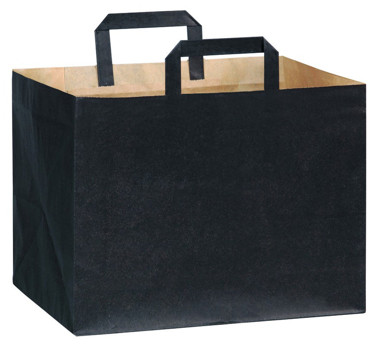 Bolsa de papel marrón reciclado con impresión negra 320x220mm A250mm - 250Uds