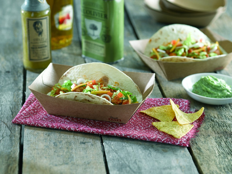 Bandeja kraft antigrasa con PE 1200ml 245x165mm A50mm - 250Uds