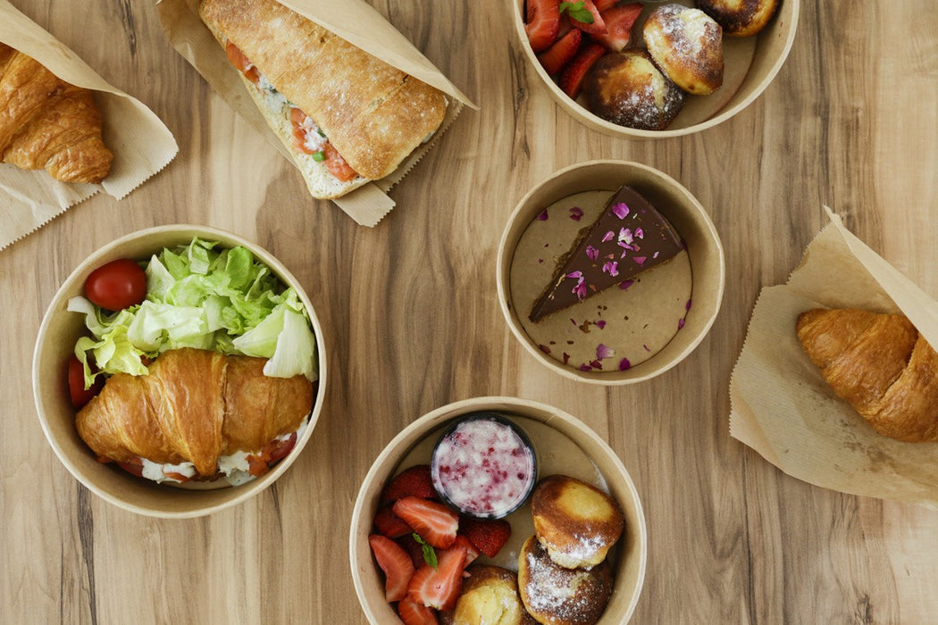 Bandeja kraft antigrasa con PE 1200ml 245x165mm A50mm - 250Uds