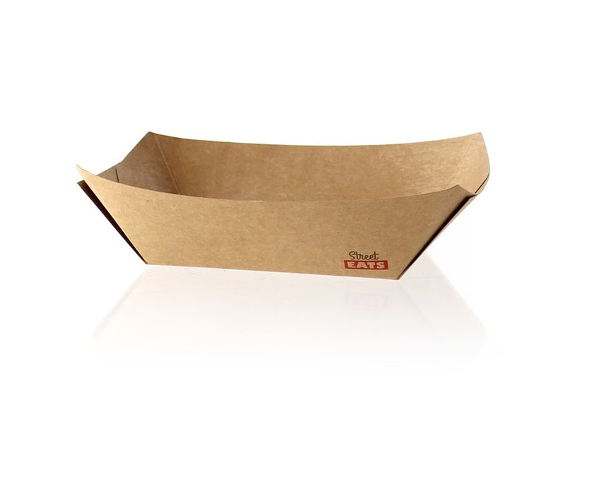 Bandeja kraft antigrasa con PE 300ml 160x120mm A32mm - 250Uds