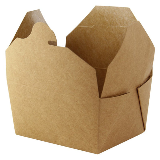 Caja de comida en cartón kraft laminado PE 1450ml 217x160mm A50mm - 25Uds