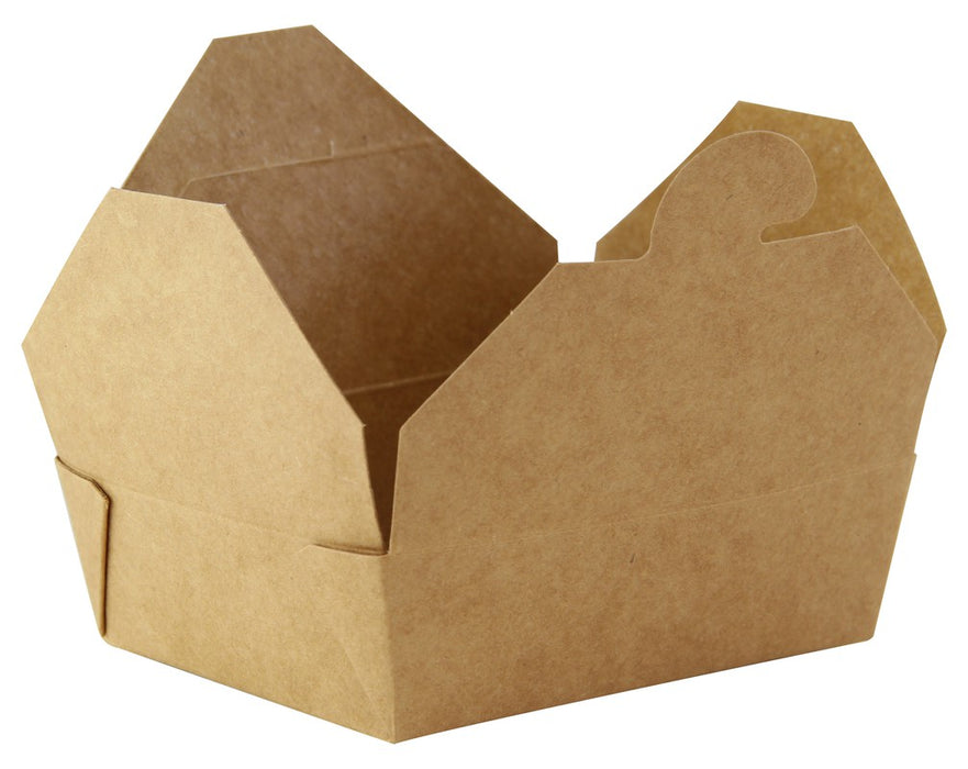 Mini caja de comida en cartón kraft con cierre 410ml 120x97mm A38mm - 50Uds