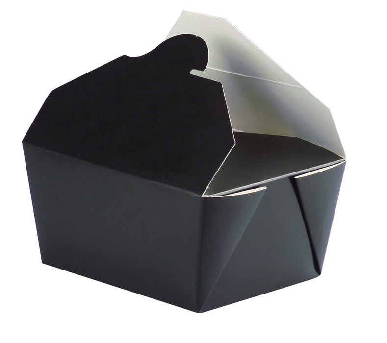 Caja de comida en cartón negra con cierre 750ml 130x108mm A67mm - 25Uds