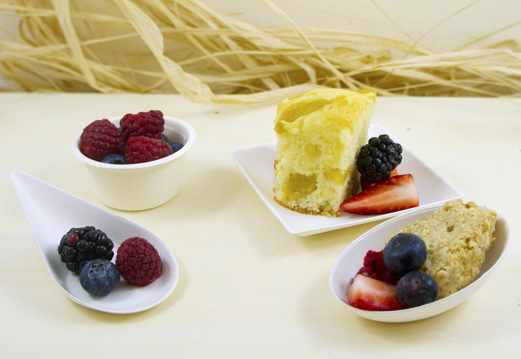 Mini plato de degustación de pulpa con forma de gota BIONCHIC 105x52mm A30mm - 30Uds