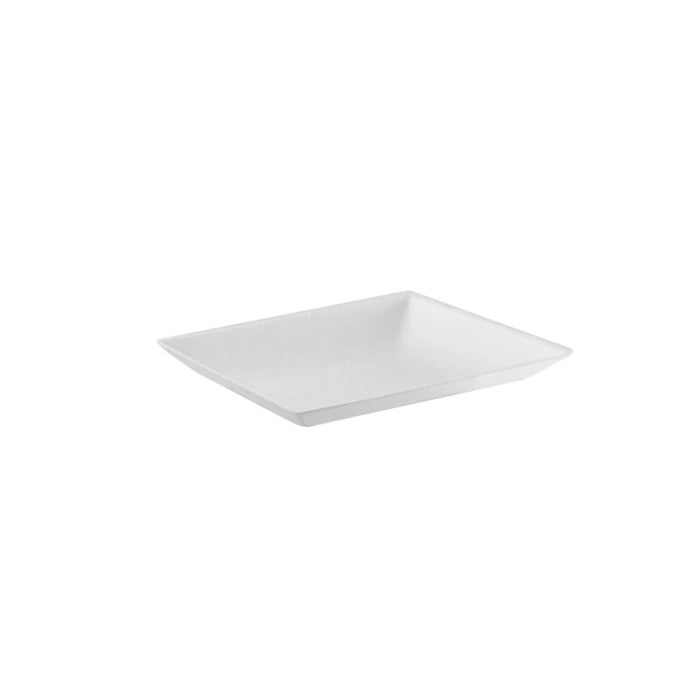 Mini plato cuadrado de pulpa blanco 65x65mm - 300Uds