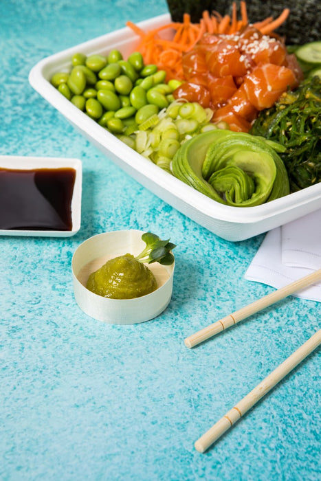 Mini plato cuadrado de pulpa blanco 65x65mm - 300Uds