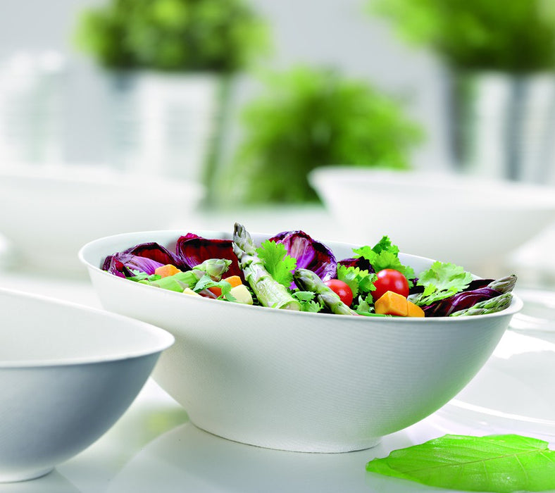 Bol ovalado de pulpa blanco BioNchic 1500ml 270x165mm A77mm - 100Uds