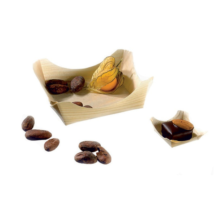 Platito cuadrado de madera Ø60mm A25mm - 100Uds