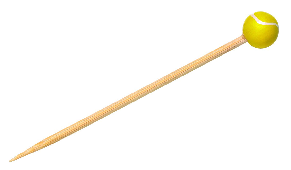 Pincho de bambú con extremo decoración tenis 120mm - 100Uds