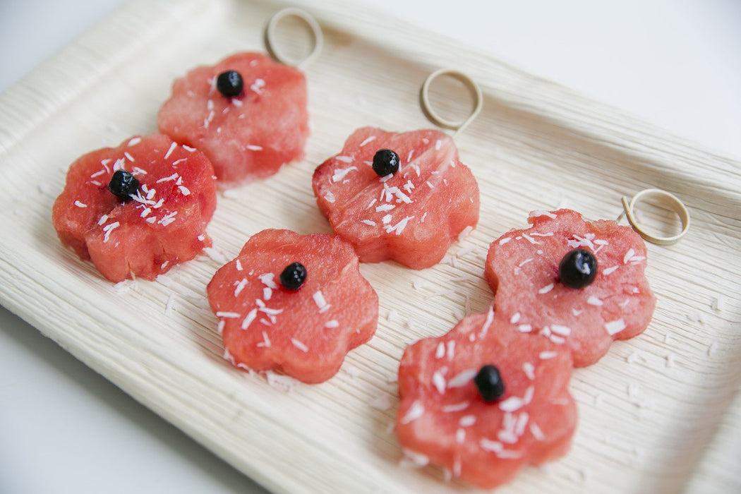 Plato rectangular de hoja de palmera 240x160mm A25mm - 25Uds