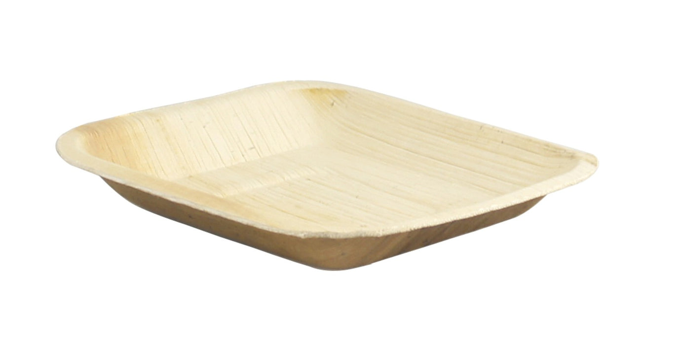 Plato cuadrado de hoja de palmera 170x170mm A20mm - 25Uds