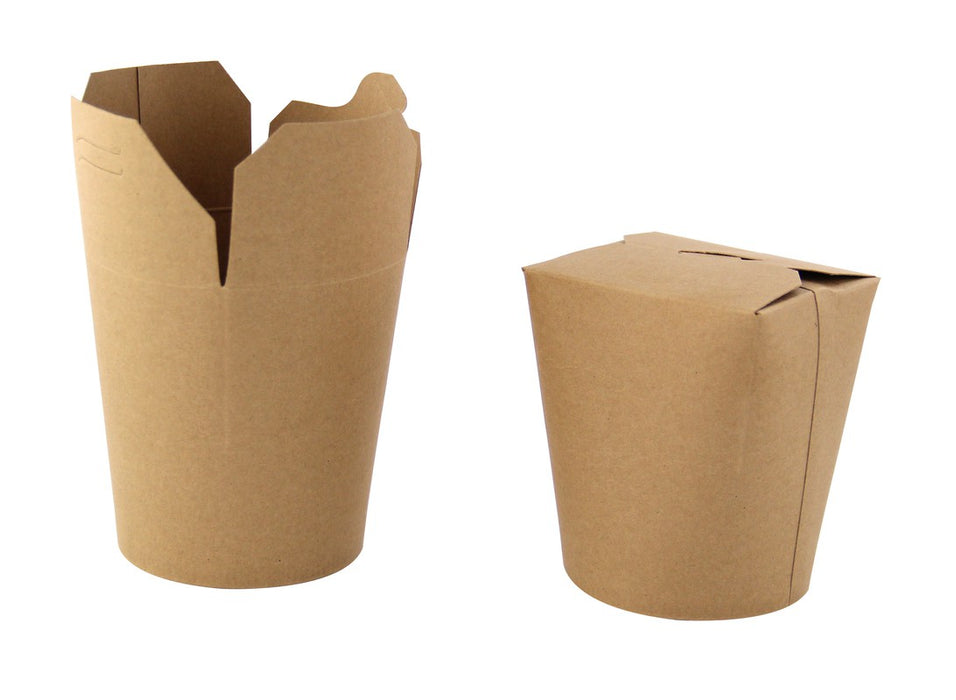 Caja redonda de cartón kraft con cierre ranura 550ml 72x87mm A95mm - 50Uds