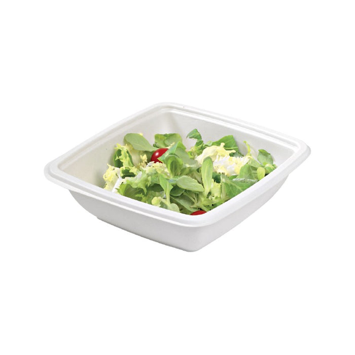 Ensaladera cuadrada de pulpa blanca 750ml 195x195mm A45mm - 30Uds