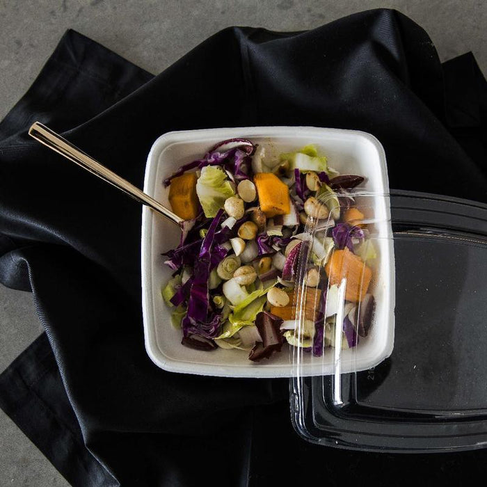 Ensaladera cuadrada de pulpa blanca 750ml 195x195mm A45mm - 30Uds