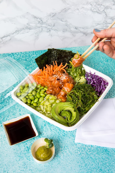 Ensaladera cuadrada de pulpa blanca 750ml 195x195mm A45mm - 30Uds